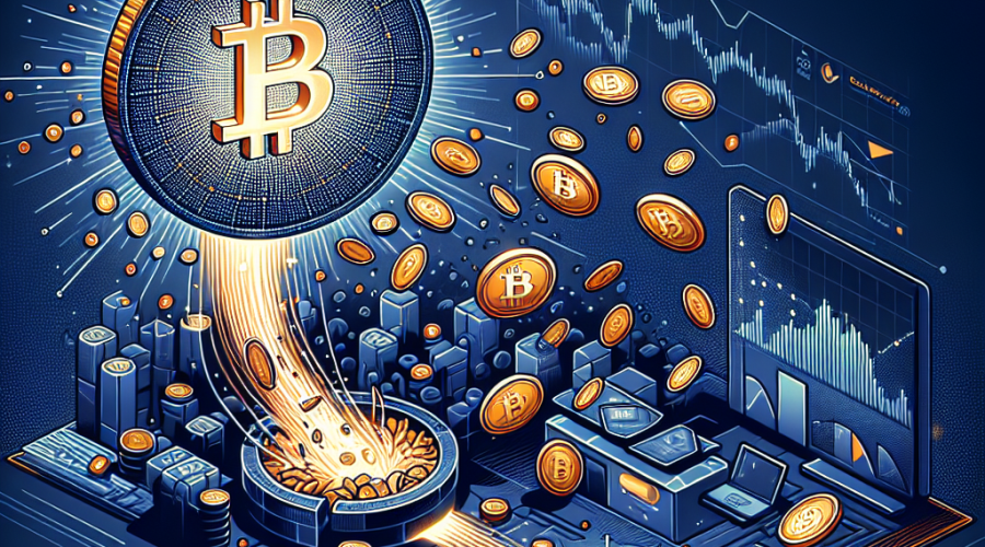 **SEO Alt-Text for Your Image:** Modern digital illustration featuring a large, stylized Bitcoin coin in vibrant orange (#FF9811) emerging from a shadowy dormant wallet, with a glowing stream of Bitcoin icons flowing toward the “Kraken” crypto exchange building. The background displays dark blue (#000D43) and midnight blue (#021B88) gradients, overlaid with dynamic on-chain analytics elements like charts, data flow lines, subtle whale silhouettes, and market trend motifs, conveying dormant Bitcoin wallet reactivation and its impact on cryptocurrency market movement and analysis. Professional, sleek design sized 1200 x 628 pixels, emphasizing crypto finance and blockchain analytics.
