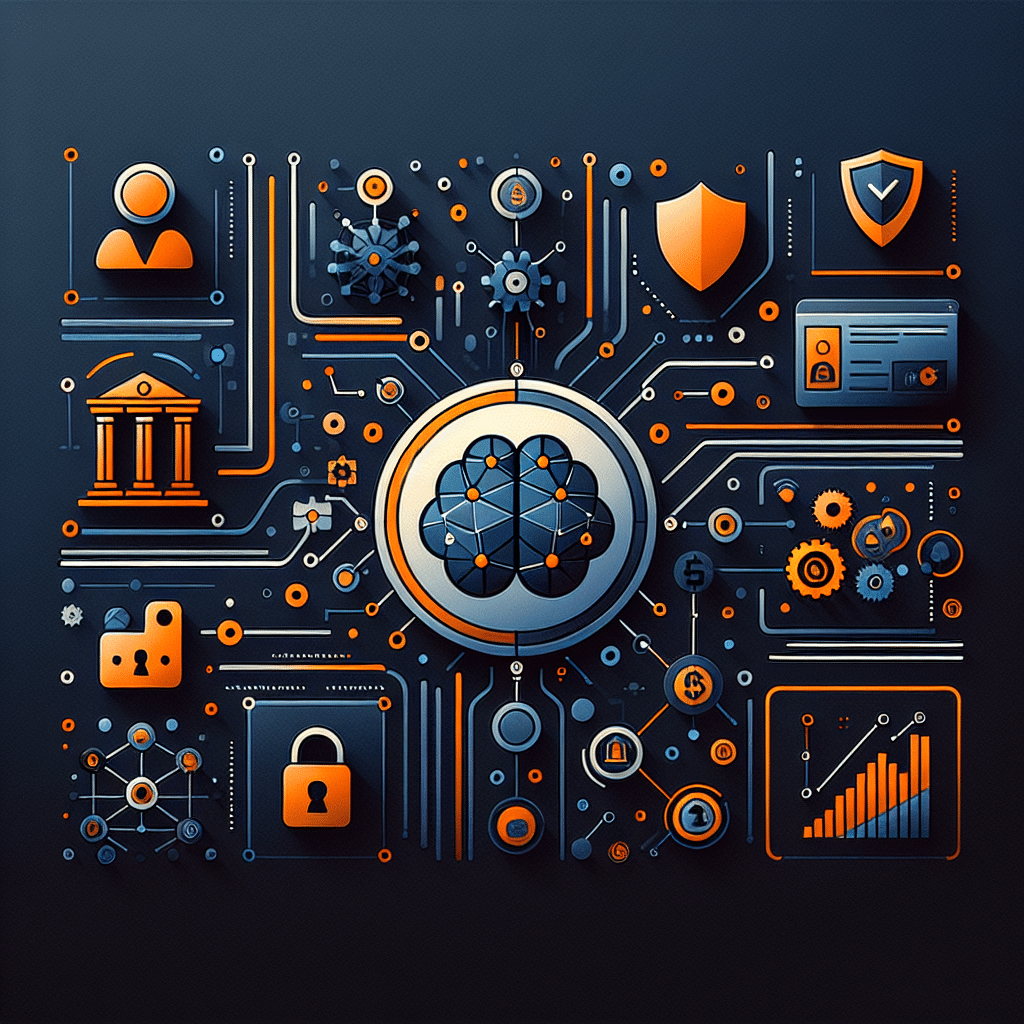 **SEO Alt-Text:** Modern fintech blog hero image visualizing abstract blockchain networks, digital assets, and AI analytics; includes finance and technology icons like shield, bank, AI brain, network nodes, and data flows symbolizing Elliptic’s secure crypto compliance solutions. Subtle references to collaborations with Nasdaq and Deutsche Bank featured, set in a sleek orange (#FF9811), dark blue (#000D43), and midnight blue (#021B88) color palette, sized 1200x628 pixels; professional, innovative, and trustworthy financial technology theme.