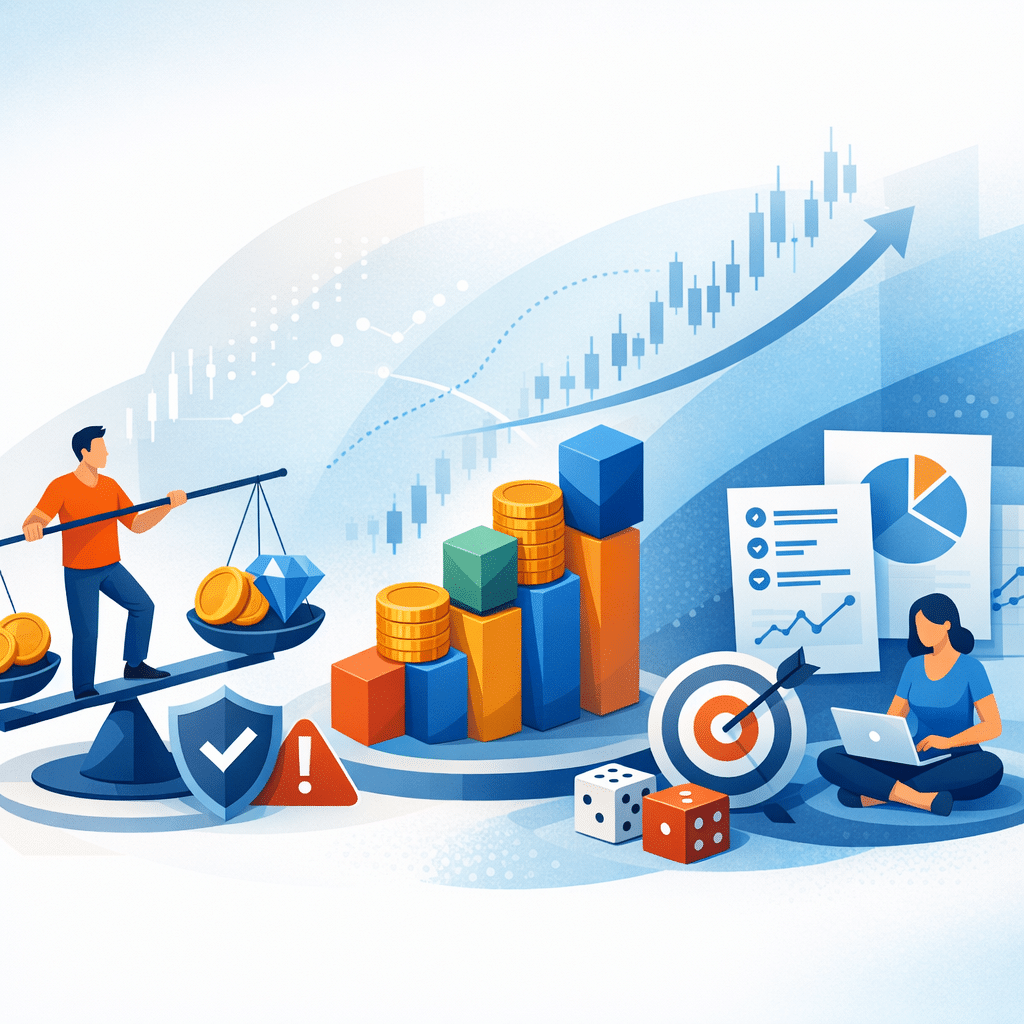 Illustration of a diversified cryptocurrency portfolio and risk-managed allocation